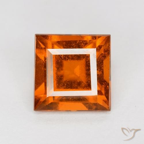 1.70ct طبيعي برتقالى غامق هيسونيت غارنيت, مربع, قليلا جدا