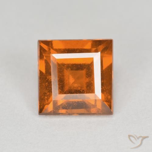 1.18ct طبيعي برتقالى غامق هيسونيت غارنيت, مربع, قليلا جدا