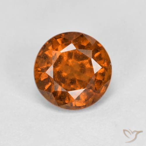 1.03ct طبيعي برتقالى محمر هيسونيت غارنيت, دائري, قليلا جدا