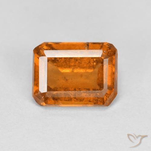 1.74ct طبيعي برتقالى متوسط عقيق هيسونيت, قص الزمرد, قليلا جدا
