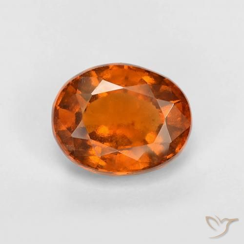 2.07ct طبيعي برتقالى داكن-متوسط عقيق هيسونيت, بيضوي, قليلا جدا, Photo A