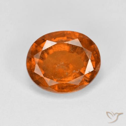 2.25ct طبيعي برتقالى متوسط عقيق هيسونيت, بيضوي, قليلا جدا
