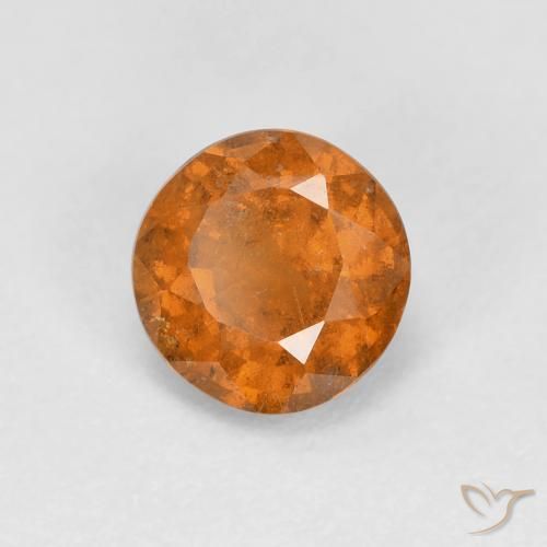 0.93ct طبيعي برتقالى متوسط هيسونيت غارنيت, دائري, قليلا جدا