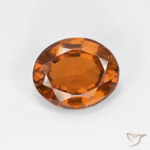 2.00ct طبيعي برتقالى غامق عقيق هيسونيت, بيضوي, قليلا جدا