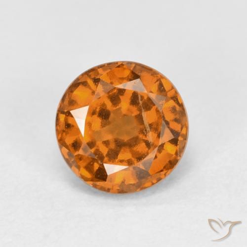 1.15ct طبيعي برتقالى مصفر هيسونيت غارنيت, دائري, قليلا جدا