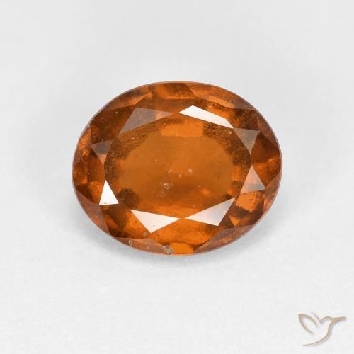2.30ct طبيعي برتقالى داكن-متوسط عقيق هيسونيت, بيضوي, قليلا جدا