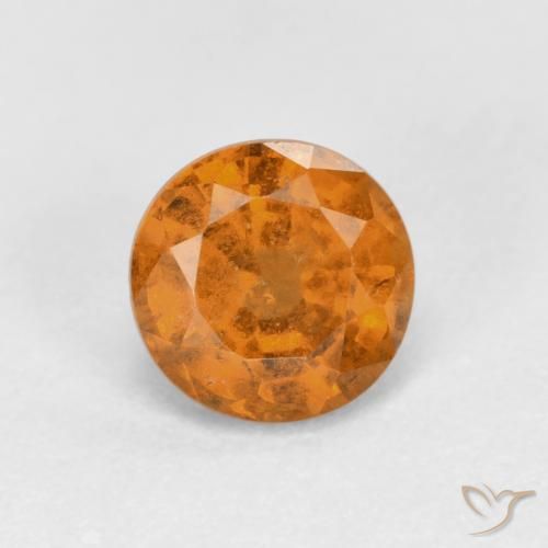 1.00ct طبيعي برتقالى ترابى هيسونيت غارنيت, دائري, قليلا جدا