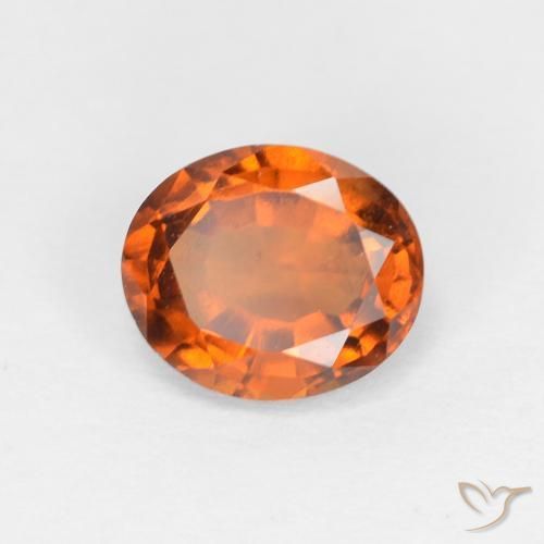 هيسونيت غارنيت Medium Dark-Orange طبيعي، بيضوي، 1.48 قيراط، قليلا جدا