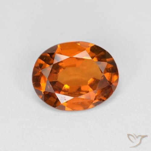 1.51ct طبيعي برتقالى مصفر هيسونيت غارنيت, بيضوي, VVS-VS