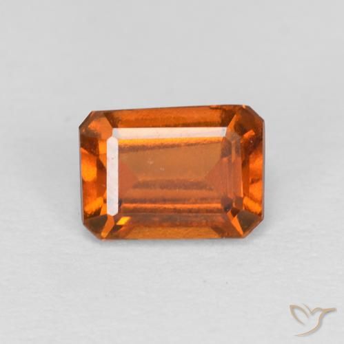 1.21ct طبيعي برتقالى غامق عقيق هيسونيت, قص الزمرد, VVS-VS