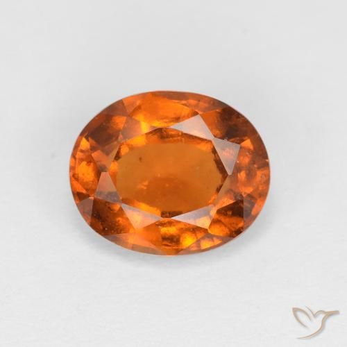 1.45ct طبيعي Medium Dark-Orange عقيق هيسونيت, بيضوي, قليلا جدا
