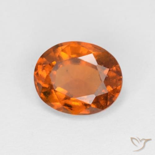 هيسونيت غارنيت Medium Dark-Orange طبيعي، بيضوي، 1.45 قيراط، قليلا جدا