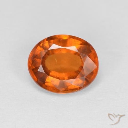 1.38ct طبيعي برتقالى غامق هيسونيت غارنيت, بيضوي, قليلا جدا