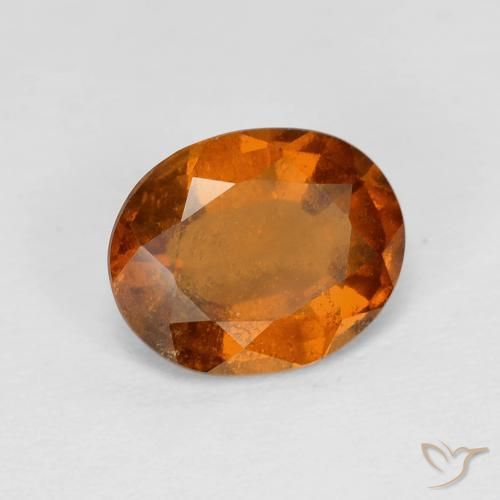 هيسونيت غارنيت Medium Dark-Orange طبيعي، بيضوي، 2.35 قيراط، قليلا جدا