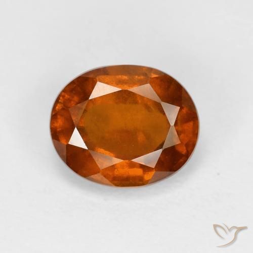 2.16ct طبيعي برتقالى غامق هيسونيت غارنيت, بيضوي, قليلا جدا