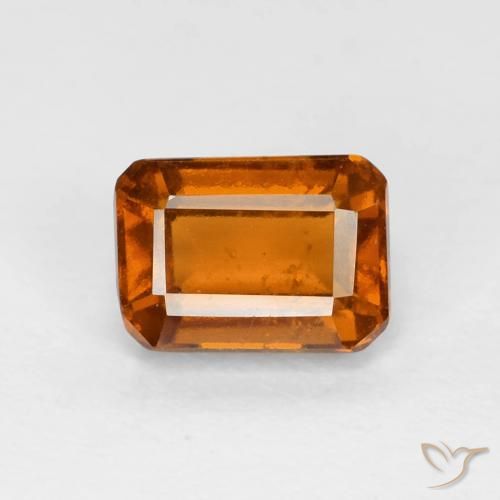 1.48ct طبيعي Medium Dark-Orange عقيق هيسونيت, قص الزمرد, قليلا جدا