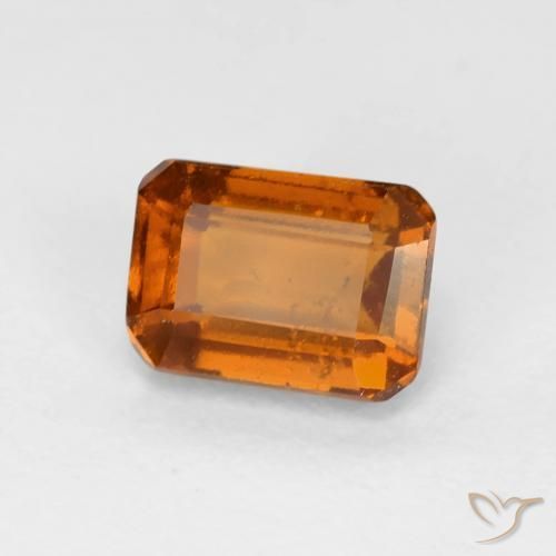 هيسونيت غارنيت Medium Dark-Orange طبيعي، ثمانى / قصة زمرد، 1.48 قيراط، قليلا جدا