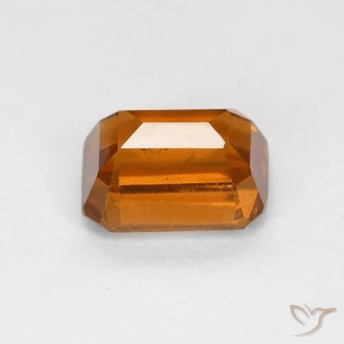 هيسونيت غارنيت Medium Dark-Orange طبيعي، ثمانى / قصة زمرد، 1.48 قيراط، قليلا جدا