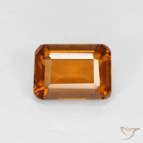 1.38ct طبيعي برتقالى مصفر عقيق هيسونيت, قص الزمرد, VVS-VS