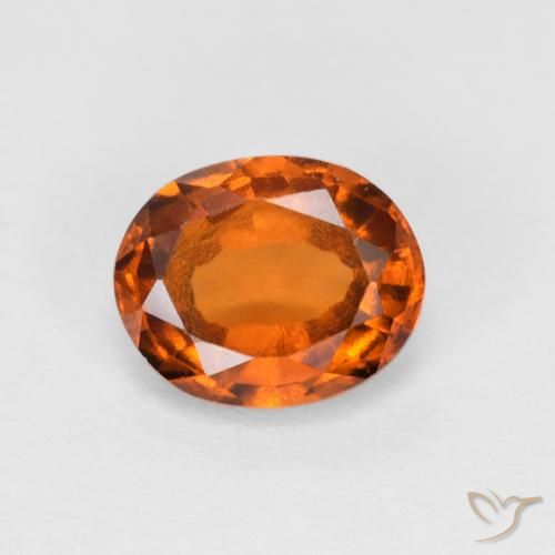 1.34ct طبيعي Medium Dark-Orange هيسونيت غارنيت, بيضوي, قليلا جدا
