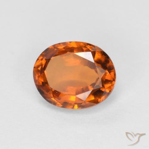 هيسونيت غارنيت Medium Dark-Orange طبيعي، بيضوي، 1.34 قيراط، قليلا جدا