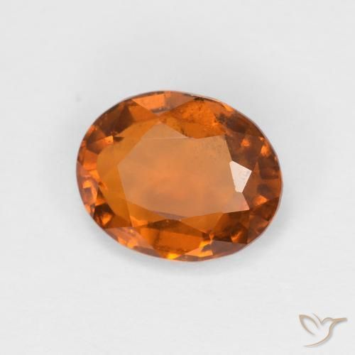 هيسونيت غارنيت Medium Dark-Orange طبيعي، بيضوي، 1.57 قيراط، قليلا جدا