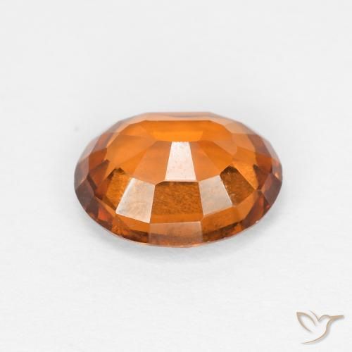 هيسونيت غارنيت Medium Dark-Orange طبيعي، بيضوي، 1.57 قيراط، قليلا جدا