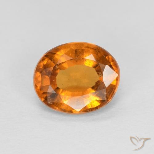 1.36ct طبيعي برتقالى مشمشى هيسونيت غارنيت, بيضوي, قليلا جدا