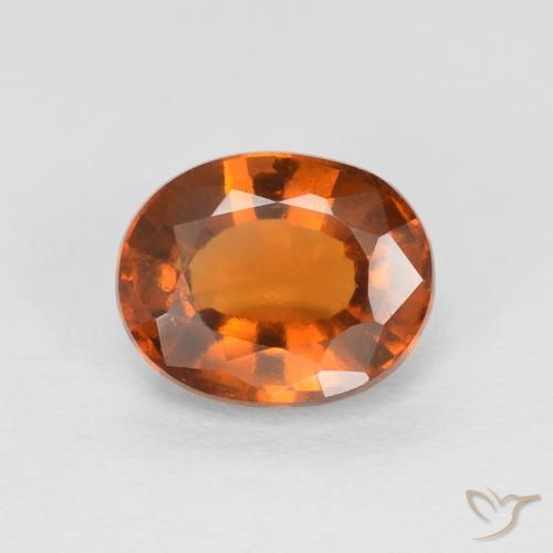 1.61ct طبيعي Medium Dark-Orange هيسونيت غارنيت, بيضوي, VVS-VS