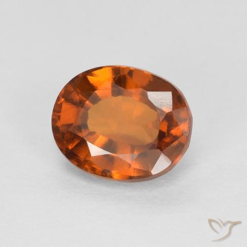 هيسونيت غارنيت Medium Dark-Orange طبيعي، بيضوي، 1.61 قيراط، VVS-VS