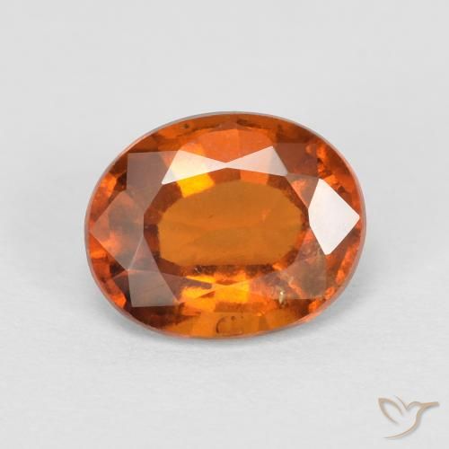 عقيق هيسونيت Medium Dark-Orange طبيعي، بيضوي، 2.01 قيراط، قليلا جدا