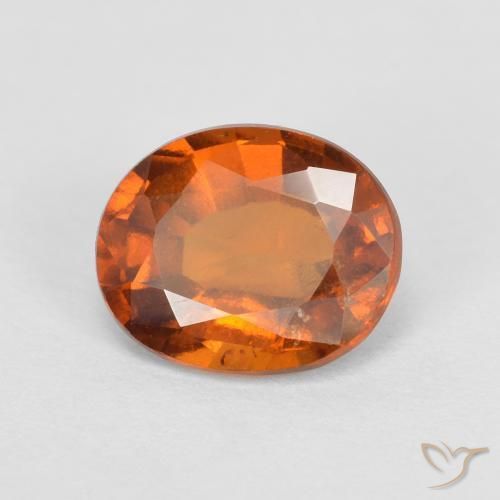 عقيق هيسونيت Medium Dark-Orange طبيعي، بيضوي، 2.01 قيراط، قليلا جدا