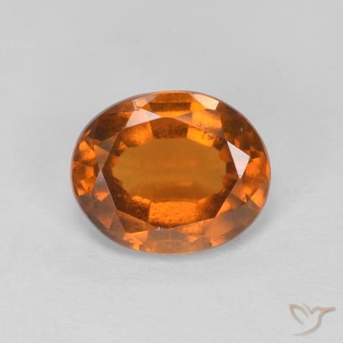 2.08ct طبيعي Medium Dark-Orange عقيق هيسونيت, بيضوي, VVS-VS