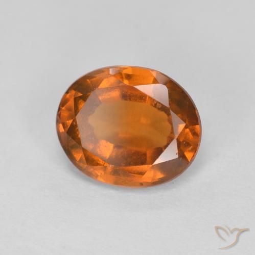هيسونيت غارنيت Medium Dark-Orange طبيعي، بيضوي، 2.08 قيراط، VVS-VS