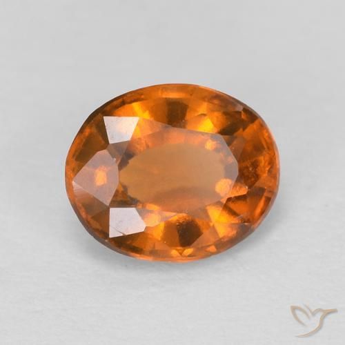 1.16ct طبيعي Medium Dark-Orange هيسونيت غارنيت, بيضوي, VVS-VS