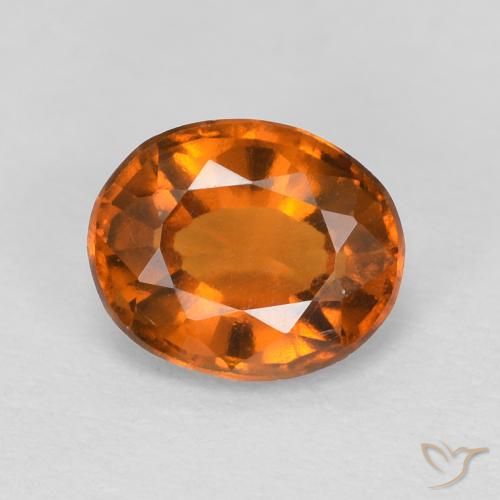 هيسونيت غارنيت Medium Dark-Orange طبيعي، بيضوي، 1.16 قيراط، VVS-VS