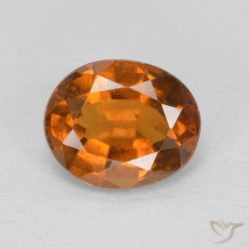 1.26ct طبيعي Medium Dark-Orange هيسونيت غارنيت, بيضوي, قليلا جدا