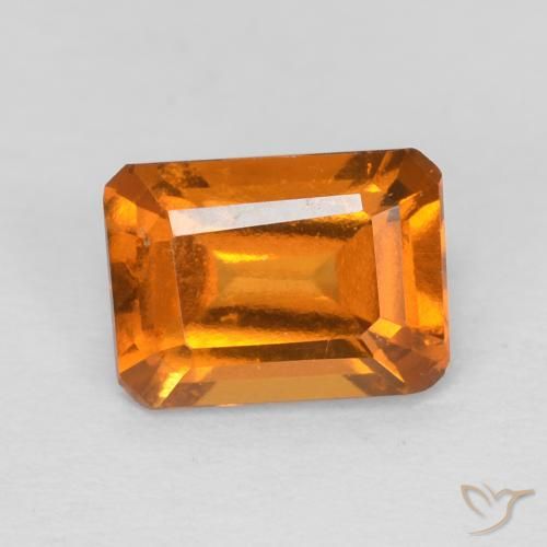 1.19ct طبيعي Medium Dark-Orange عقيق هيسونيت, قص الزمرد, قليلا جدا