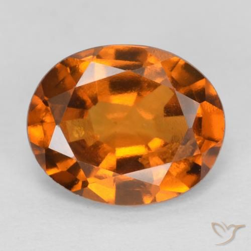 1.84ct طبيعي برتقالى غامق هيسونيت غارنيت, بيضوي, قليلا جدا