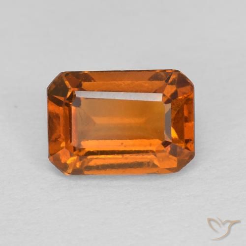 1.17ct طبيعي Medium Dark-Orange عقيق هيسونيت, قص الزمرد, VVS-VS