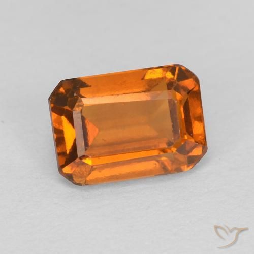 هيسونيت غارنيت Medium Dark-Orange طبيعي، ثمانى / قصة زمرد، 1.17 قيراط، VVS-VS