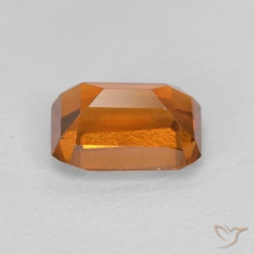 هيسونيت غارنيت Medium Dark-Orange طبيعي، ثمانى / قصة زمرد، 1.17 قيراط، VVS-VS