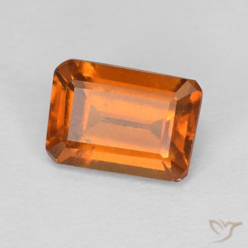 1.14ct طبيعي برتقالى غامق عقيق هيسونيت, قص الزمرد, VVS-VS