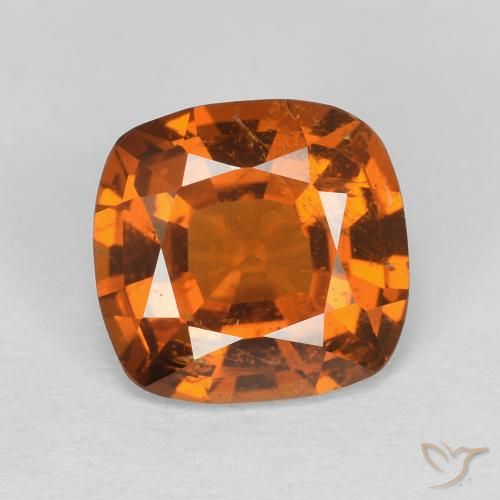 1.74ct طبيعي Medium Dark-Orange هيسونيت غارنيت, وسادة, VVS-VS