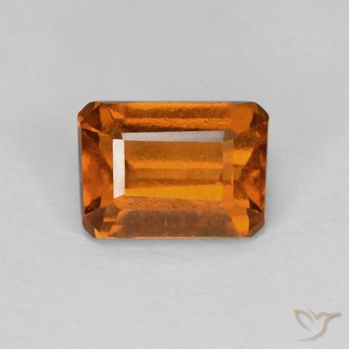 1.25ct طبيعي Medium Dark-Orange عقيق هيسونيت, قص الزمرد, VVS-VS