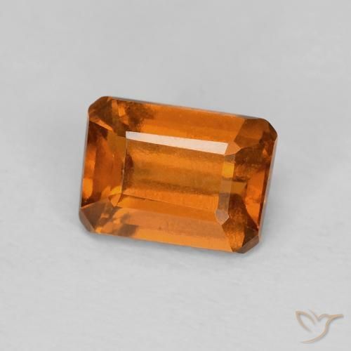 هيسونيت غارنيت Medium Dark-Orange طبيعي، ثمانى / قصة زمرد، 1.25 قيراط، VVS-VS