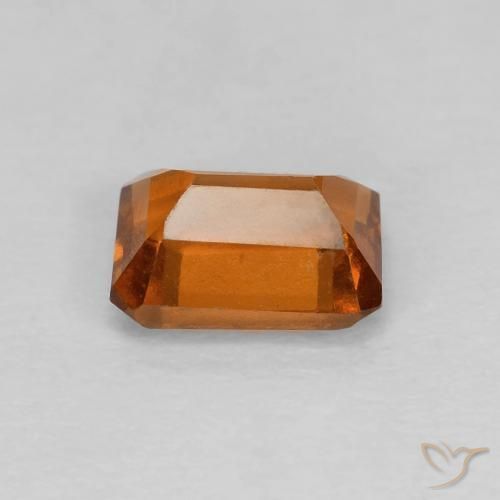 هيسونيت غارنيت Medium Dark-Orange طبيعي، ثمانى / قصة زمرد، 1.25 قيراط، VVS-VS