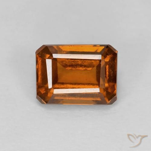1.41ct طبيعي برتقالى كهرمانى عقيق هيسونيت, قص الزمرد, VVS-VS
