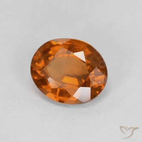 هيسونيت غارنيت Medium Dark-Orange طبيعي، بيضوي، 1.88 قيراط، VVS-VS