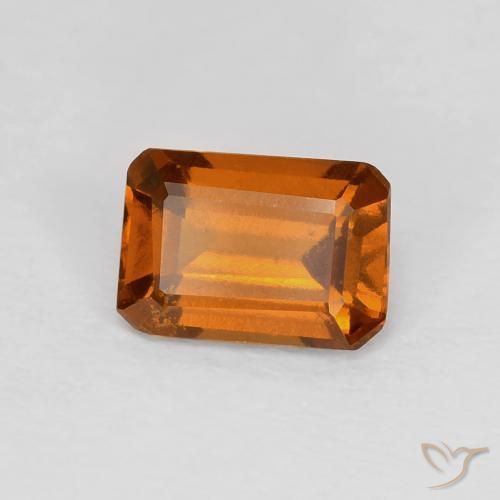 هيسونيت غارنيت Medium Dark-Orange طبيعي، ثمانى / قصة زمرد، 1.06 قيراط، VVS-VS